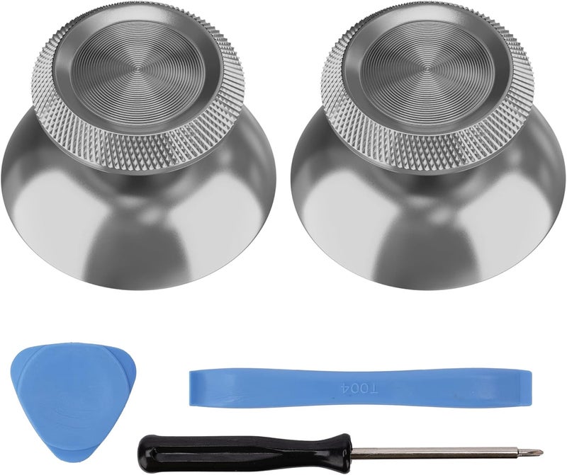 Avericht Metal Thumbsticks for PS5 Controller, Aluminum Joystick Replacement Kit for Dualsense Controller Accessories (Silver) - Image 1